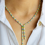 14K White Gold Multi-Color Diamond Necklace | 13.40 CTW Statement Luxury Jewelry