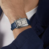 LONGINES DOLCEVITA - Automatic Blue Leather Strap watch Unisex , 27.70 x 43.80 mm, stainless steel, L5.757.4.71.9 L57574719