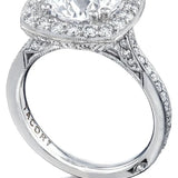 Tacori HT2652CU95 RoyalT Cushion Cut Engagement Ring | Platinum Diamond Engagement Ring