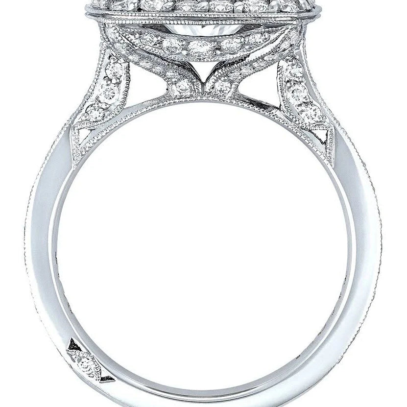 Tacori RoyalT HT2652CU95 Platinum Cushion Cut Engagement Ring
