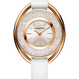 Swarovski Crystalline Oval White Silver Tone Watch 5230946 | Crystal Filled Swiss Quartz Ladies Watch