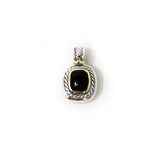 David Yurman Pre-Owned Black Onyx Pendant Sterling Silver & 14K Yellow Gold Designer Necklace Pendant