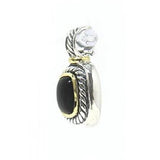 David Yurman Pre-Owned Black Onyx Pendant Sterling Silver & 14K Yellow Gold Designer Necklace Pendant