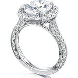 Tacori HT2650OV95X75 RoyalT Oval Bloom Engagement Ring | Platinum Diamond Engagement Ring