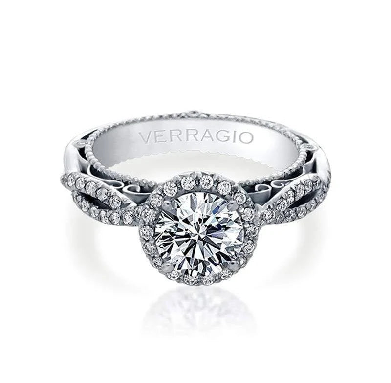 Verragio Venetian 5005R Diamond Halo Engagement Ring Semi-Mount 0.35 CTW in 18K White Gold