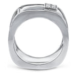 Simon G. LR4287 diamond signet smart ring jacket worn on the hand