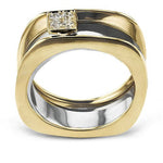 Simon G. LR4287 signet smart ring jacket with pave diamond square, alternate view