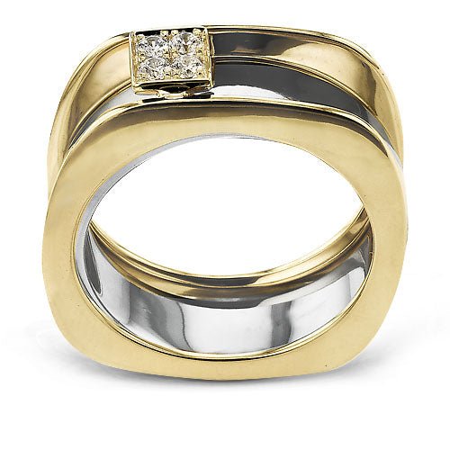 Simon G. LR4287 signet smart ring jacket with pave diamond square, alternate view