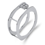 Simon G. LR4287 diamond signet smart ring jacket in 14K white gold