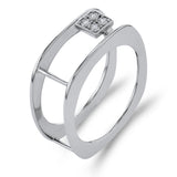 Simon G. LR4287 diamond signet smart ring jacket in 14K white gold
