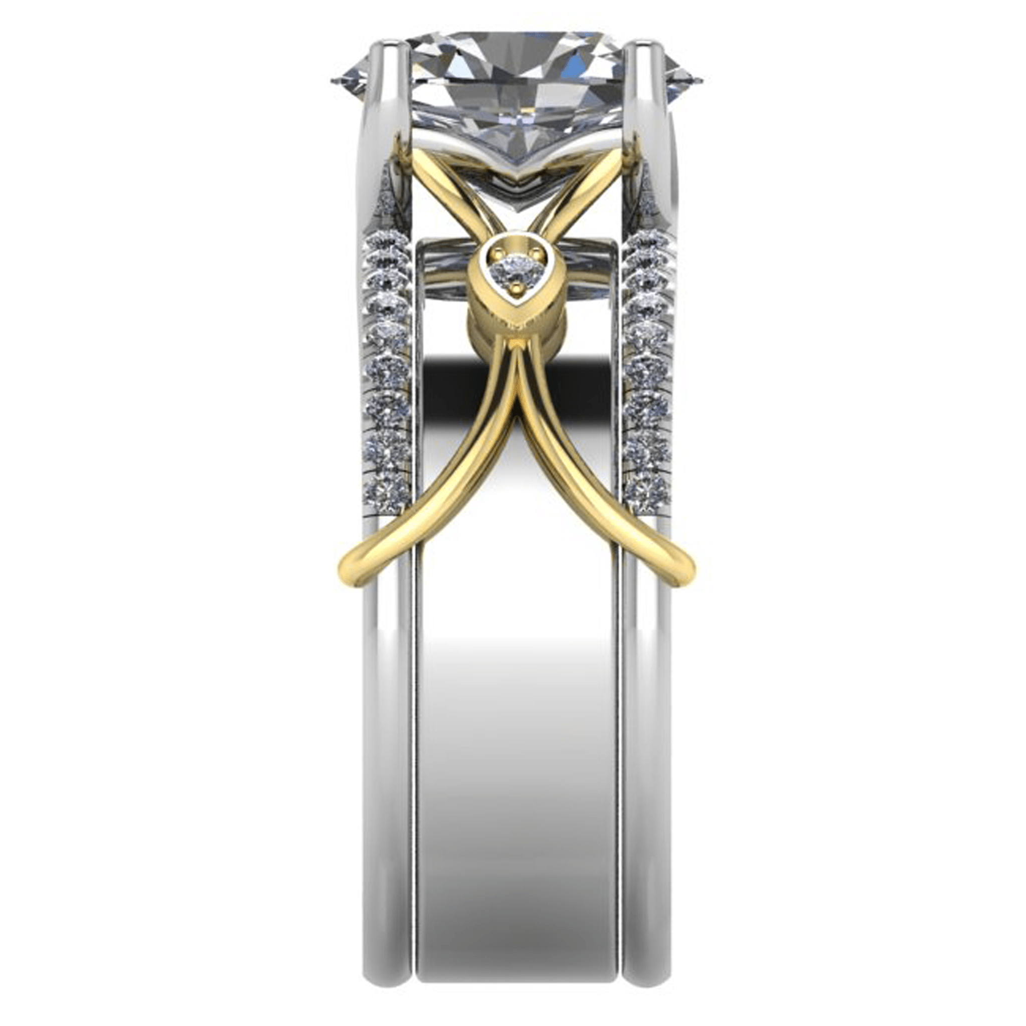 Simon G. LR5211 diamond smart ring jacket in 14K gold, additional view