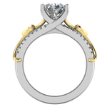 Simon G. LR5211 two-tone gold smart ring jacket with pave diamonds, side view