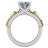 Simon G. LR5211 two-tone gold smart ring jacket with pave diamonds, side view