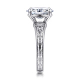 Vintage Inspired 14K White Gold Oval Solitaire Diamond Engagement Ring