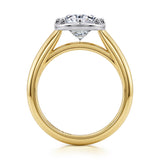 Gabriel & Co. ER17437 Oval Solitaire Diamond Engagement Ring 14K White Yellow Gold