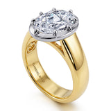 Gabriel & Co. ER17437 Oval Solitaire Diamond Engagement Ring 14K White Yellow Gold