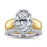 Gabriel & Co. ER17437 Oval Solitaire Diamond Engagement Ring 14K White Yellow Gold