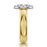 Gabriel & Co. ER17437 Oval Solitaire Diamond Engagement Ring 14K White Yellow Gold