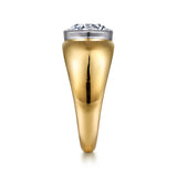 Caya - 14K White-Yellow Gold Round Wide Band Diamond Engagement Ring | In-Store