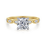 Claudia 14K White-Yellow Gold 1.50 CT Diamond Engagement Ring by Gabriel & Co.