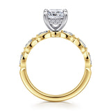 Claudia 14K White-Yellow Gold 1.50 CT Diamond Engagement Ring by Gabriel & Co.