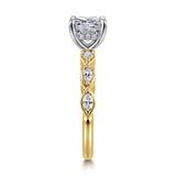 Claudia 14K White-Yellow Gold 1.50 CT Diamond Engagement Ring by Gabriel & Co.