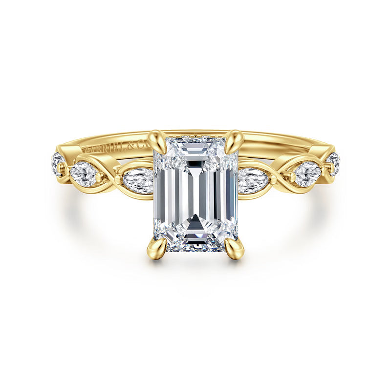 Claudia 14K White-Yellow Gold 1.50 CT Diamond Engagement Ring by Gabriel & Co.