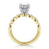 Claudia 14K White-Yellow Gold 1.50 CT Diamond Engagement Ring by Gabriel & Co.