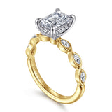 Claudia 14K White-Yellow Gold 1.50 CT Diamond Engagement Ring by Gabriel & Co.