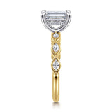 Claudia 14K White-Yellow Gold 1.50 CT Diamond Engagement Ring by Gabriel & Co.