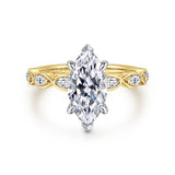 Claudia 14K White-Yellow Gold 1.50 CT Diamond Engagement Ring by Gabriel & Co.