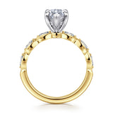 Claudia 14K White-Yellow Gold 1.50 CT Diamond Engagement Ring by Gabriel & Co.