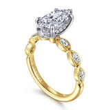 Claudia 14K White-Yellow Gold 1.50 CT Diamond Engagement Ring by Gabriel & Co.