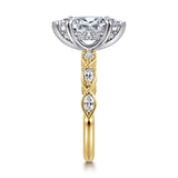 Claudia 14K White-Yellow Gold 1.50 CT Diamond Engagement Ring by Gabriel & Co.