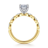 Claudia 14K White-Yellow Gold 1.50 CT Diamond Engagement Ring by Gabriel & Co.