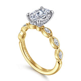 Claudia 14K White-Yellow Gold 1.50 CT Diamond Engagement Ring by Gabriel & Co.
