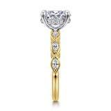Claudia 14K White-Yellow Gold 1.50 CT Diamond Engagement Ring by Gabriel & Co.