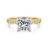 Claudia 14K White-Yellow Gold 1.50 CT Diamond Engagement Ring by Gabriel & Co.