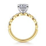 Claudia 14K White-Yellow Gold 1.50 CT Diamond Engagement Ring by Gabriel & Co.