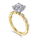 Claudia 14K White-Yellow Gold 1.50 CT Diamond Engagement Ring by Gabriel & Co.