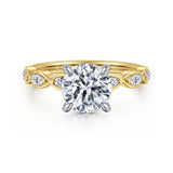 Claudia 14K White-Yellow Gold 1.50 CT Diamond Engagement Ring by Gabriel & Co.