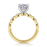 Claudia 14K White-Yellow Gold 1.50 CT Diamond Engagement Ring by Gabriel & Co.