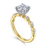 Claudia 14K White-Yellow Gold 1.50 CT Diamond Engagement Ring by Gabriel & Co.