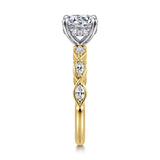Claudia 14K White-Yellow Gold 1.50 CT Diamond Engagement Ring by Gabriel & Co.