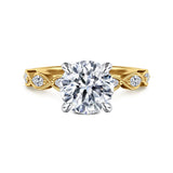 Claudia 14K White-Yellow Gold Round Diamond Engagement Ring