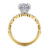 Claudia 14K White-Yellow Gold Round Diamond Engagement Ring