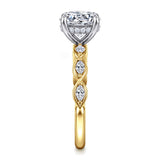 Claudia 14K White-Yellow Gold Round Diamond Engagement Ring