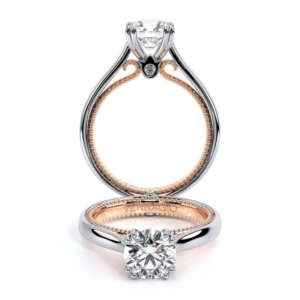 COUTURE Engagement Solitaire ring Verragio -0418R-14K Round Gold