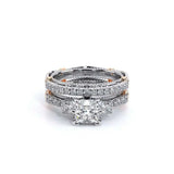 Stack of diamond rings on a white background
