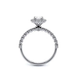 Verragio Renaissance 954OV18 Oval Diamond Halo Engagement Ring | 14K White Gold Semi-Mount